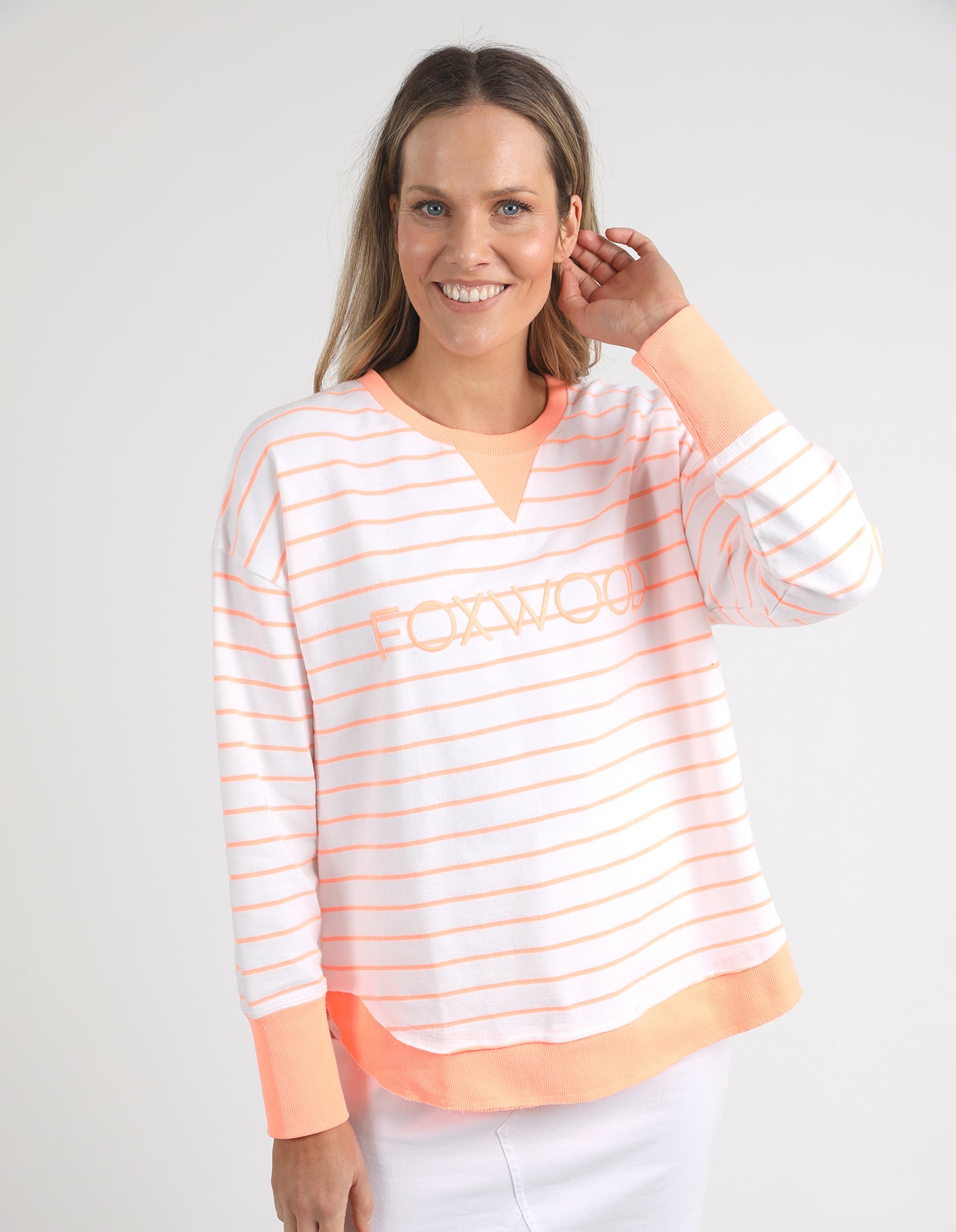 Simplified Crew Neon Stripe