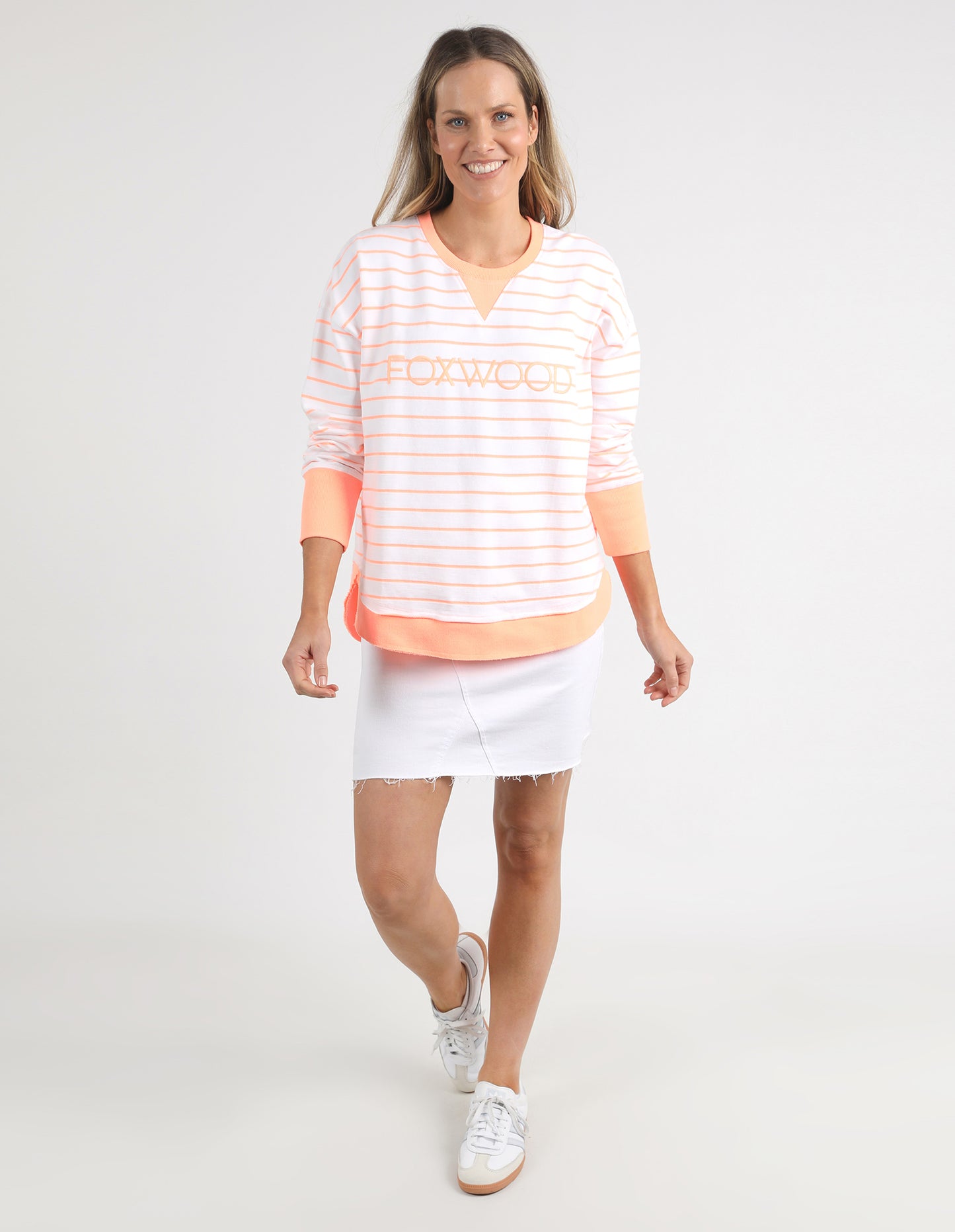 Simplified Crew Neon Stripe