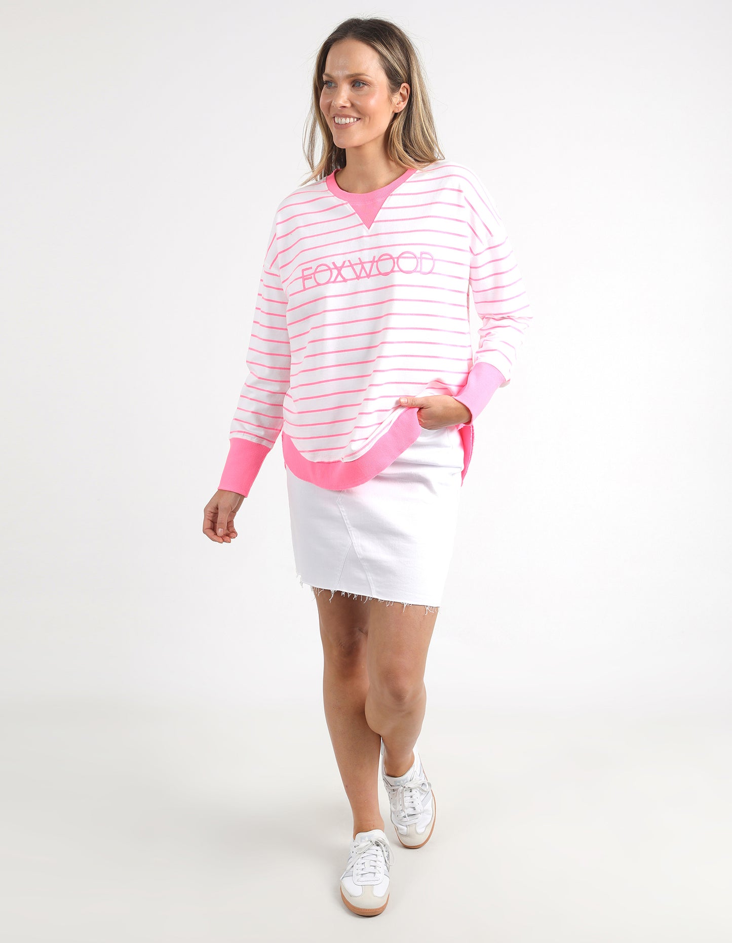 Simplified Crew Neon Stripe