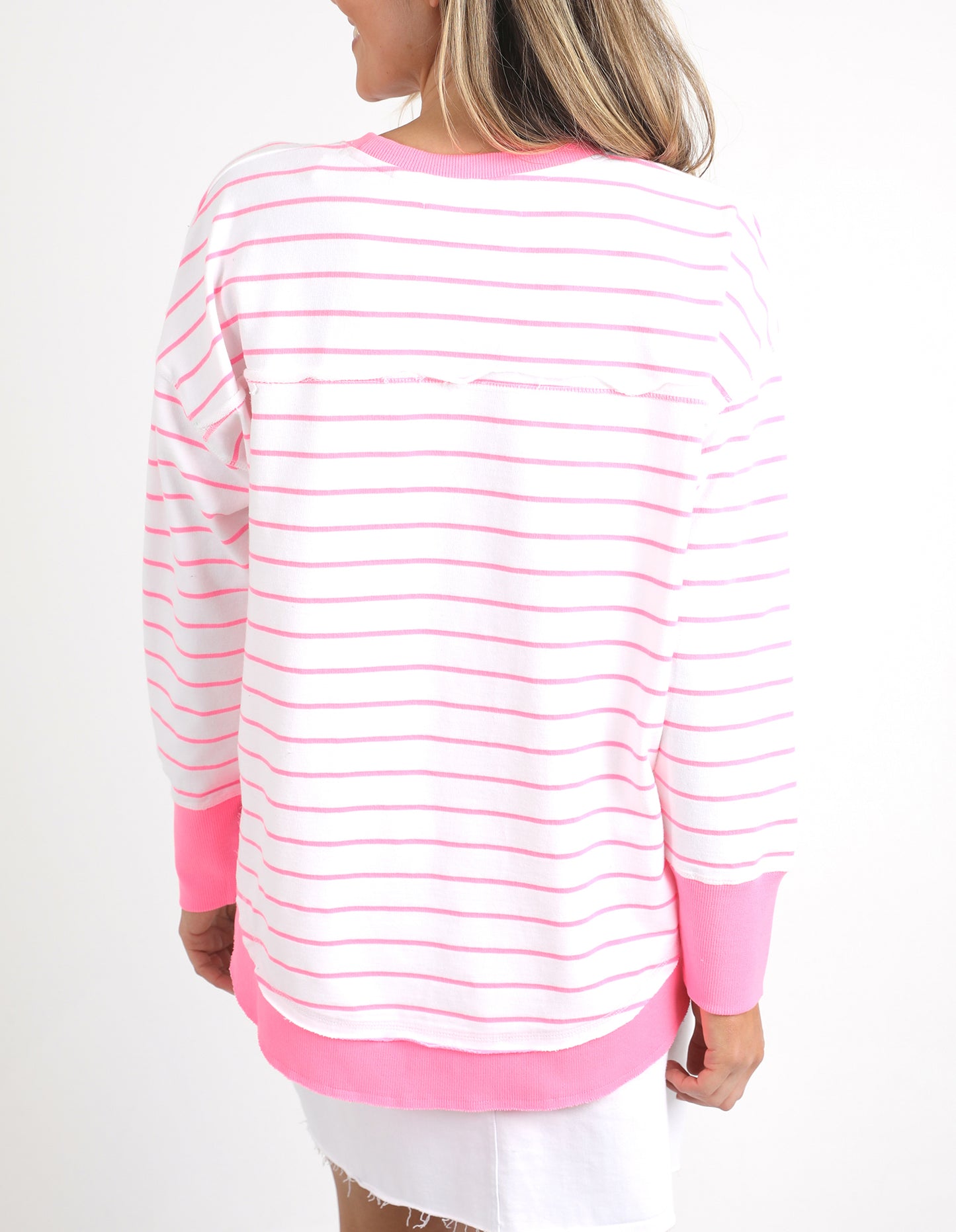 Simplified Crew Neon Stripe