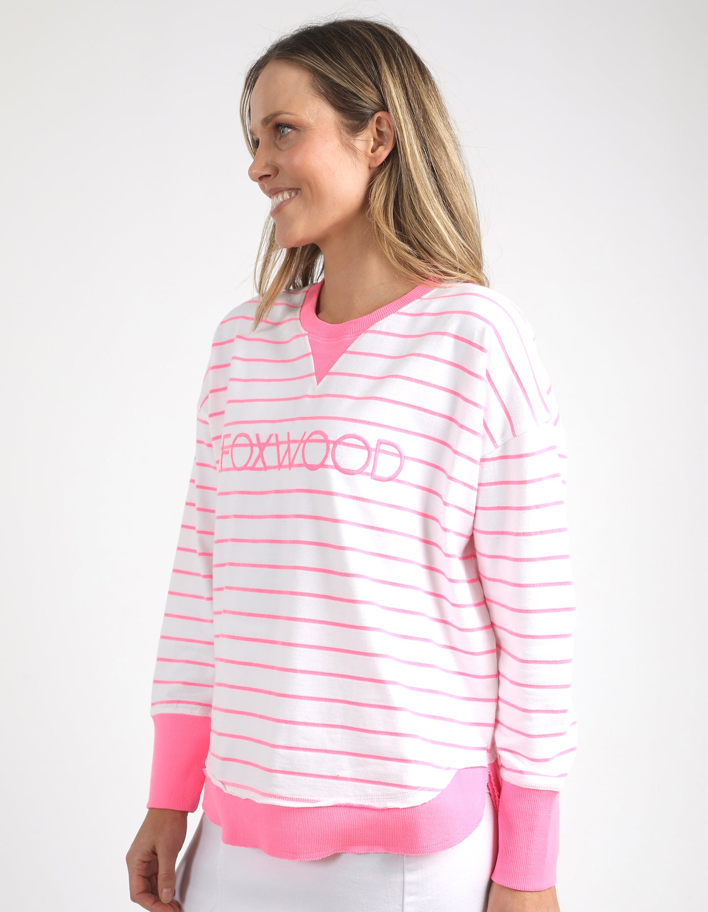 Simplified Crew Neon Stripe