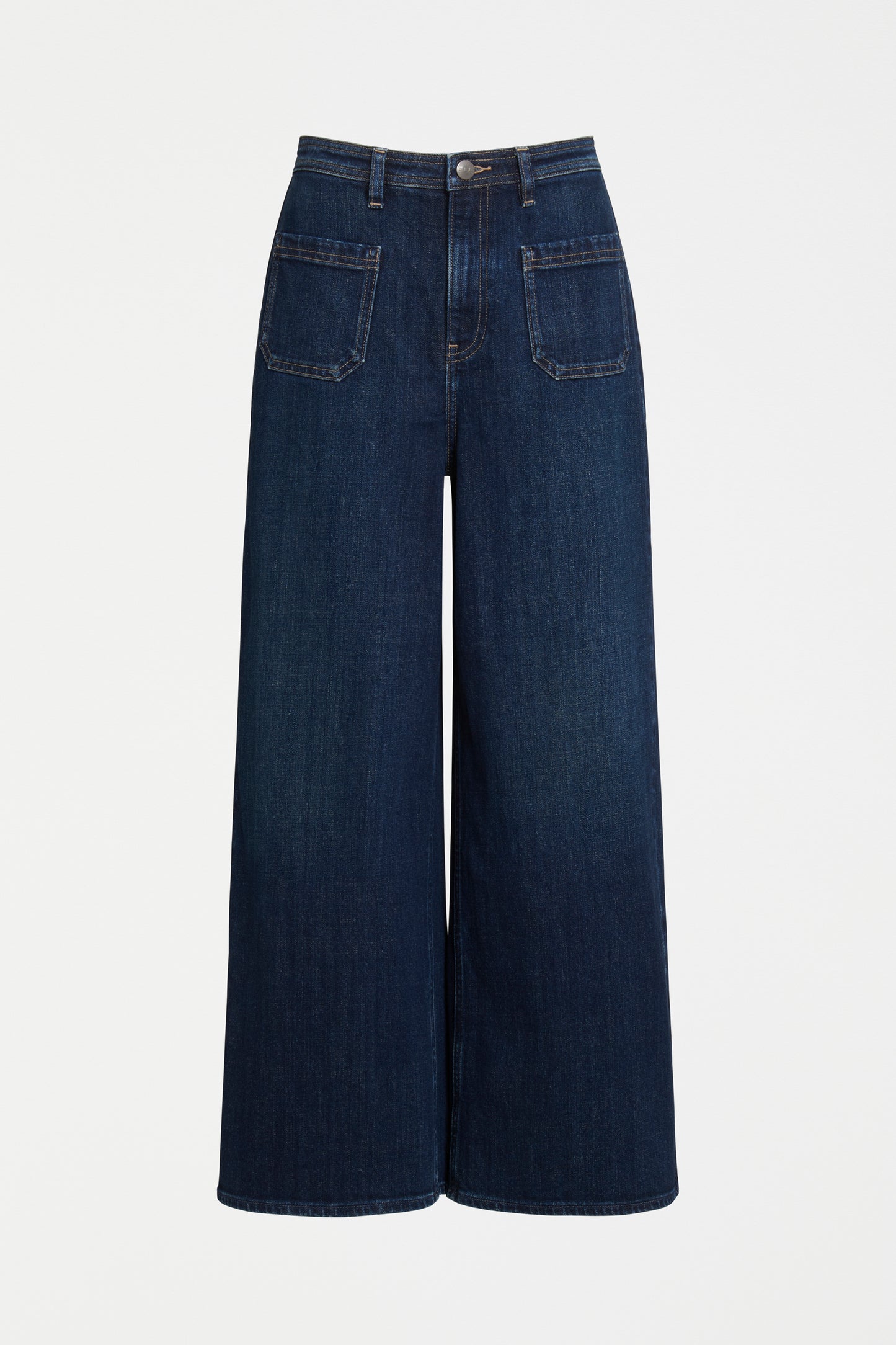 The Elk Sondern Jean is a wide leg and high-rise waist with two feature patch front pockets,