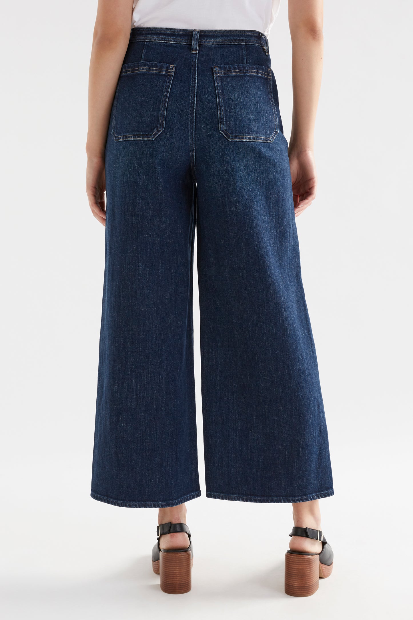 The Elk Sondern Jean is a wide leg and high-rise waist with two feature patch front pockets,