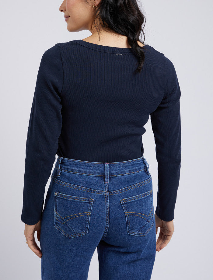 Elm Crystal Long Sleeve Rib Top