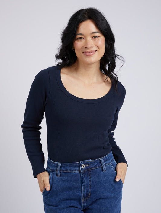 Elm Crystal Long Sleeve Rib Top